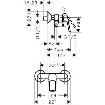 Смеситель для душа Hansgrohe Logis Loop 71247000