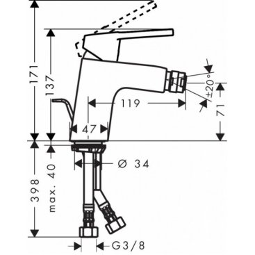 Смеситель для биде Hansgrohe Logis Loop 71250000