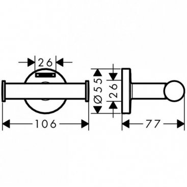 Крючок Hansgrohe Logis Universal 41725000