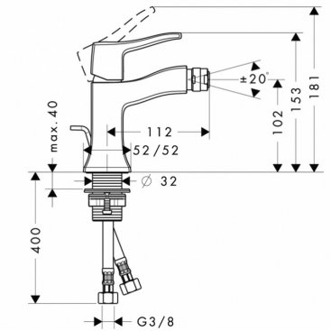 Смеситель для биде Hansgrohe Metris Classic 31275000