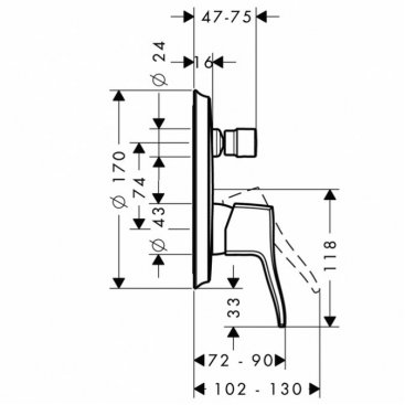 Смеситель для душа Hansgrohe Metris Classic 31485000