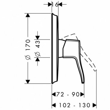 Смеситель для душа Hansgrohe Metris Classic 31676000