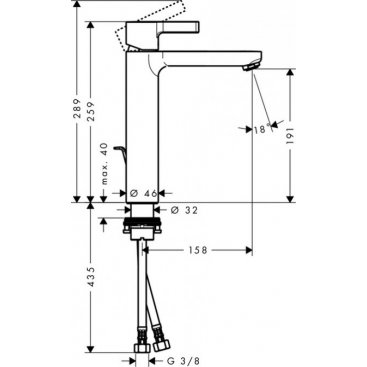 Смеситель для раковины Hansgrohe Metris S 190 31021000