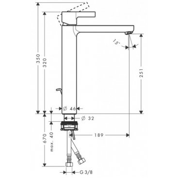 Смеситель для раковины Hansgrohe Metris S Highriser 31022000