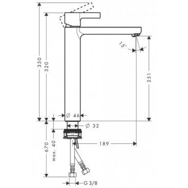 Смеситель для раковины Hansgrohe Metris S Highriser 31023000