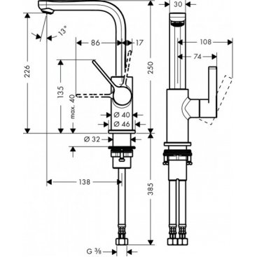 Смеситель для раковины Hansgrohe Metris S 31161000