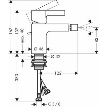 Смеситель для биде Hansgrohe Metris S 31261000