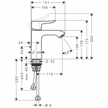 Смеситель для раковины Hansgrohe Metris 110 31074000