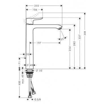 Смеситель для раковины Hansgrohe Metris 260 31082000