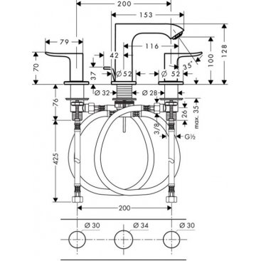 Смеситель для раковины Hansgrohe Metris 100 31083000