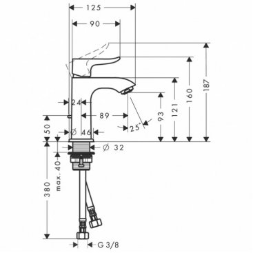 Смеситель для раковины Hansgrohe Metris 100 31088000