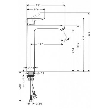 Смеситель для раковины Hansgrohe Metris 260 31184000