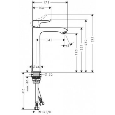 Смеситель для раковины Hansgrohe Metris 200 31185000