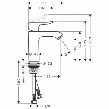 Смеситель для раковины Hansgrohe Metris 110 31204000