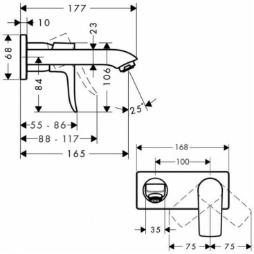 Смеситель для раковины Hansgrohe Metris Low FLow 31251000