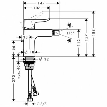 Смеситель для биде Hansgrohe Metris 31280000