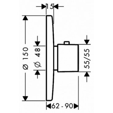 Термостат для душа Hansgrohe Metris Ecostat E Highflow 31571000