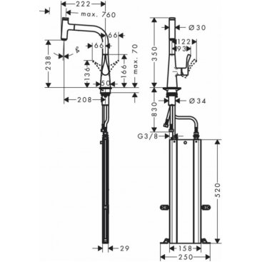 Смеситель для кухни Hansgrohe Metris M71 73802800