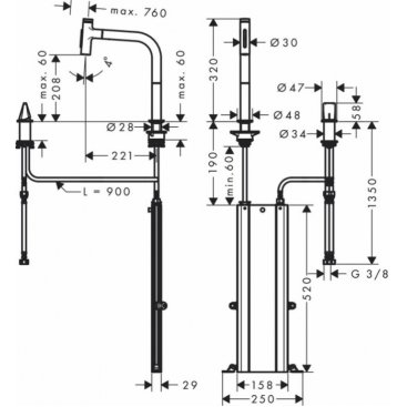 Смеситель для кухни Hansgrohe Metris Select M71 73818000