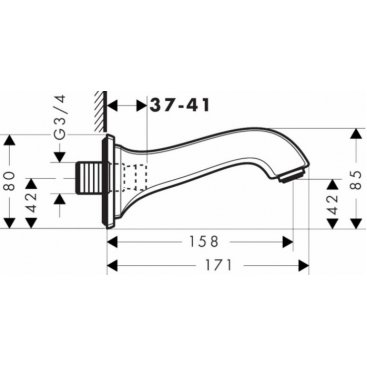 Излив Hansgrohe Metropol Classic 13425000