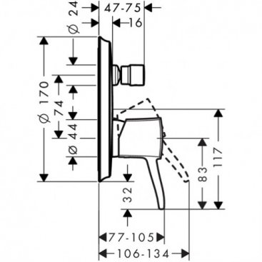 Смеситель для душа Hansgrohe Metropol Classic 31345090