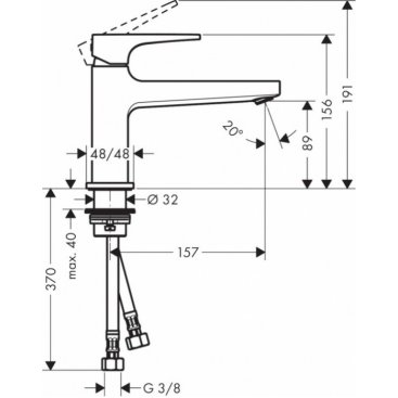 Смеситель для раковины Hansgrohe Metropol 74502000