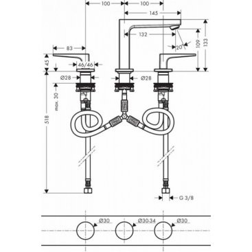 Смеситель для раковины Hansgrohe Metropol 74514000