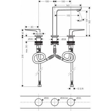 Смеситель для раковины Hansgrohe Metropol 74515000