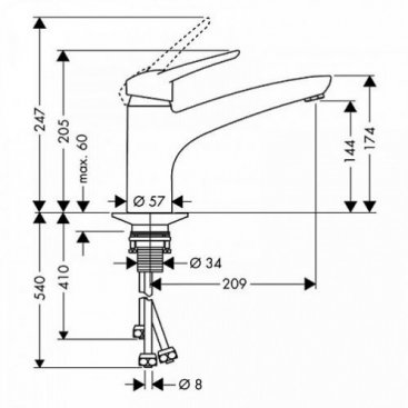 Смеситель для кухни Hansgrohe Metropol E 14830000