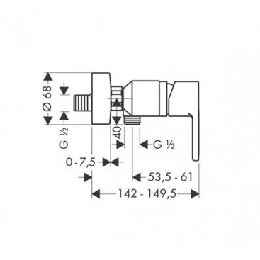 Смеситель для душа Hansgrohe Metropol S 14661000