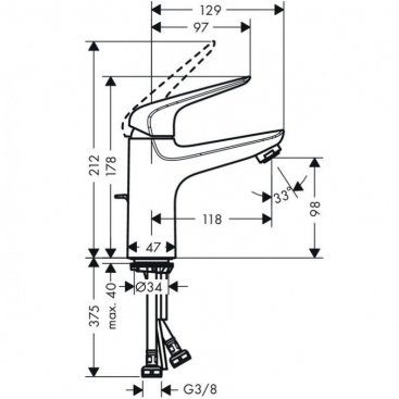 Смеситель для раковины Hansgrohe Novus 71036000