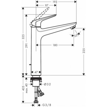 Смеситель для раковины Hansgrohe Novus 71124000