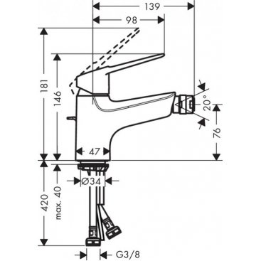 Смеситель для биде Hansgrohe Novus Loop 71233000