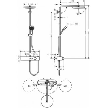 Душевая стойка Hansgrohe Pulsify 24220000