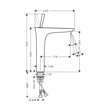 Смеситель для раковины Hansgrohe PuraVida 15066400