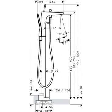 Смеситель для ванны Hansgrohe PuraVida 15473000