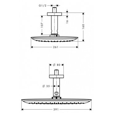 Верхний душ Hansgrohe PuraVida 400 27390400