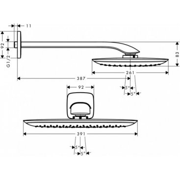 Верхний душ Hansgrohe PuraVida 400 27437400