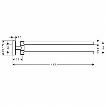 Двойной полотенцедержатель Hansgrohe PuraVida 41512000