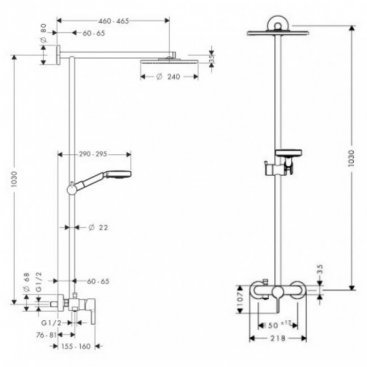 Душевая стойка Hansgrohe Raindance Showerpipe 27193000