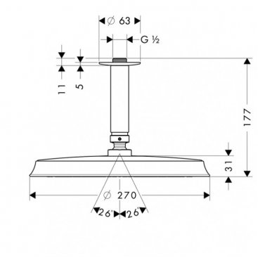 Верхний душ Hansgrohe Raindance Classic Air 240 27405000