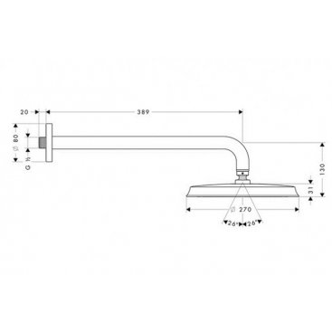 Верхний душ Hansgrohe Raindance Classic Air 240 27424000