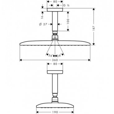 Верхний душ Hansgrohe Raindance E 26604000