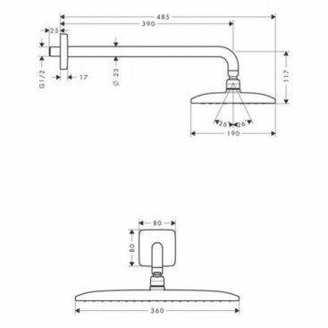 Верхний душ Hansgrohe Raindance E 26605000