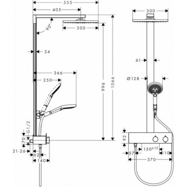 Душевая стойка Hansgrohe Raindance E 350 27362000