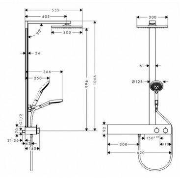 Душевая стойка Hansgrohe Raindance E 600 27364000