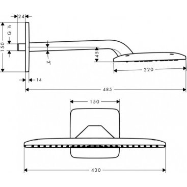 Верхний душ Hansgrohe Raindance E 420 Air 27372000