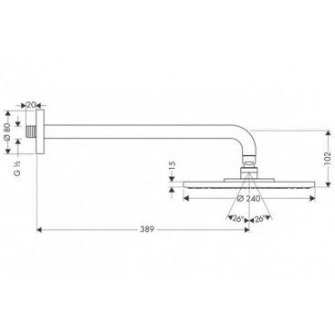 Верхний душ Hansgrohe Raindance S 240 Air Eco Smart 27461000