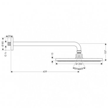 Верхний душ Hansgrohe Raindance S 300 Air 27492000