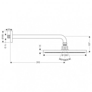 Верхний душ Hansgrohe Raindance S 300 Air 27493000